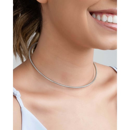 Aro Mola Espiral Ródio Branco