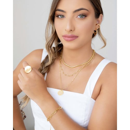 Piercing Torcido Textura Banhado a Ouro 18K