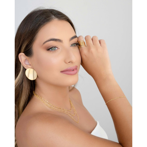 Pulseira Grumet Plaquinhas Banhado a Ouro 18K