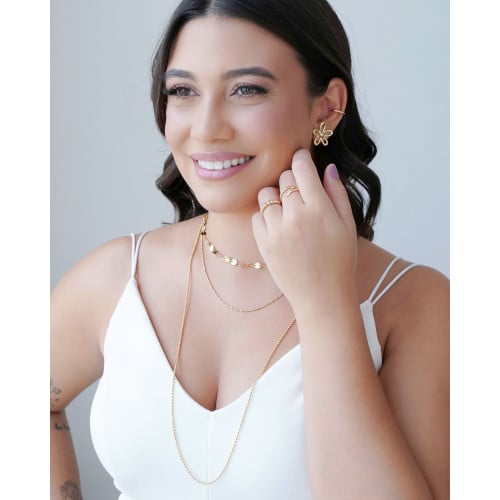 Anel Bolinhas Lisas Tamanho 17 Banhado a Ouro 18K