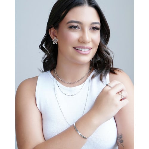 Anel Bolinhas Lisas Tamanho 22 Ródio Branco