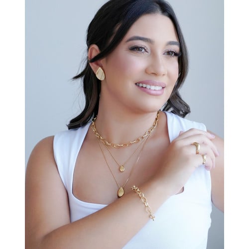 Anel Ajustável Abaulado Liso Tamanho P Banhado a Ouro 18K