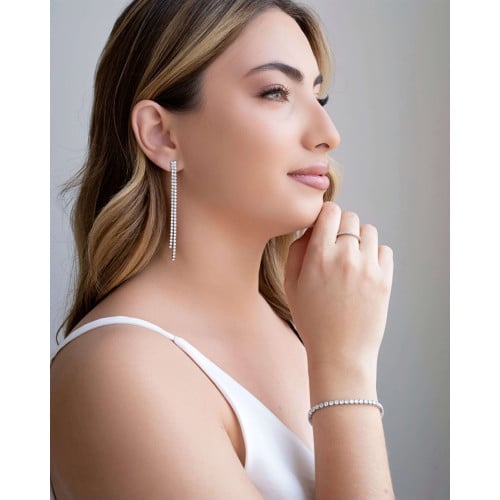 Pulseira Riviera Cristal Ródio Branco