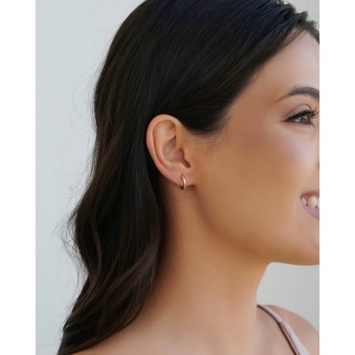 Brinco Argola Lisa 1.1 cm Banhado a Ouro 18K