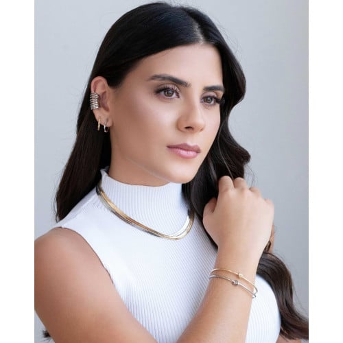 Choker Malha Fita 5 mm Banhado a Ouro 18K