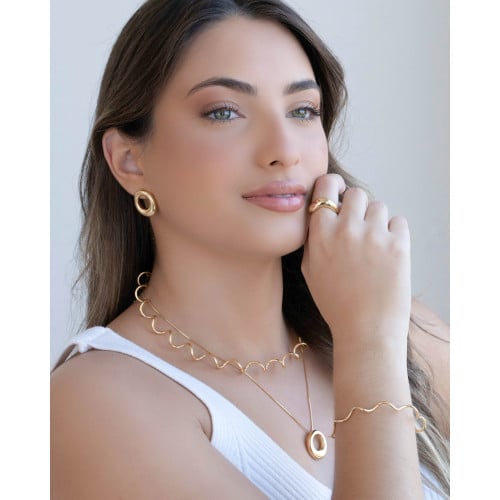 Aro Ondulado Banhado a Ouro 18K