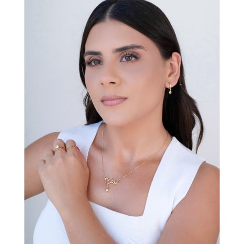 Brinco Argola Click Ponto de Luz Cristal 2.1 cm Banhado a Ouro 18K