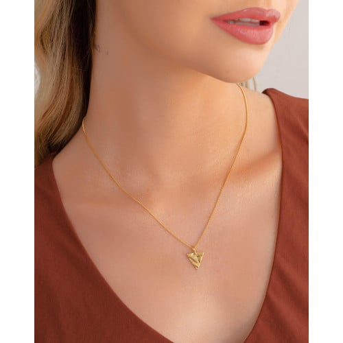 Gargantilha Veneziana Triângulo Orgânico Banhado a Ouro 18K
