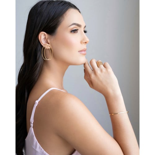 Bracelete Liso Banhado a Ouro 18K