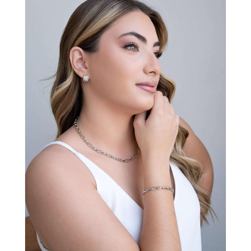 Choker Elos Torcidos Ródio Branco