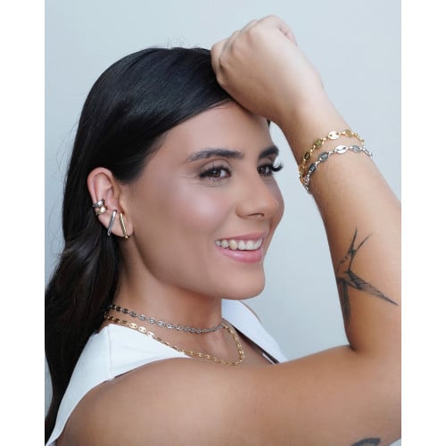 Piercing Detalhado Liso Ródio Branco