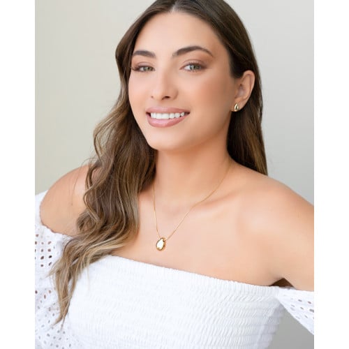 Conjunto Gota Lisa Banhado a Ouro 18K