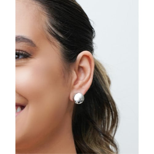 Brinco Redondo Liso 15 mm Ródio Branco