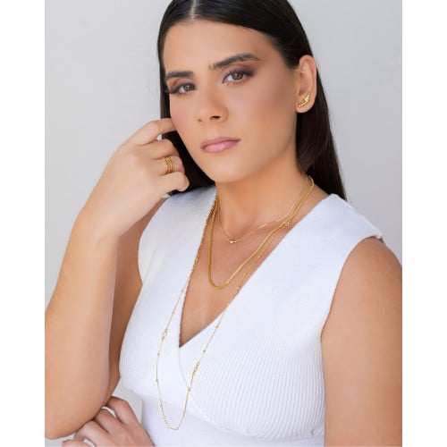 Choker Veneziana Bola Lisa 5 mm Banhado a Ouro 18K