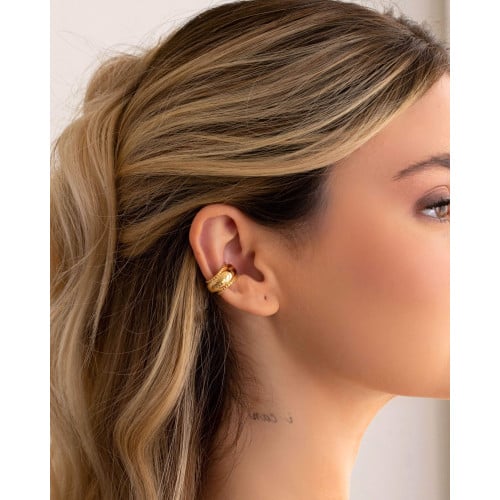 Piercing Liso Bolinhas Banhado a Ouro 18K