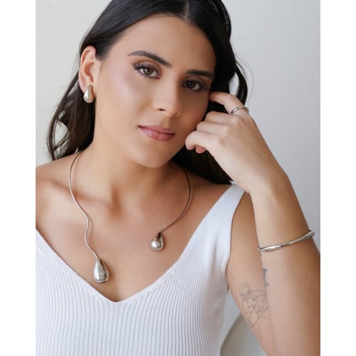 Anel Ajustável Liso Tamanho G Ródio Branco