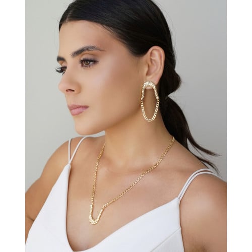 Brinco Orgânico Grumet Banhado a Ouro 18K