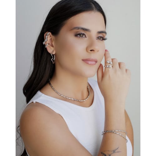 Choker Canutilhos Torcidos Ródio Branco