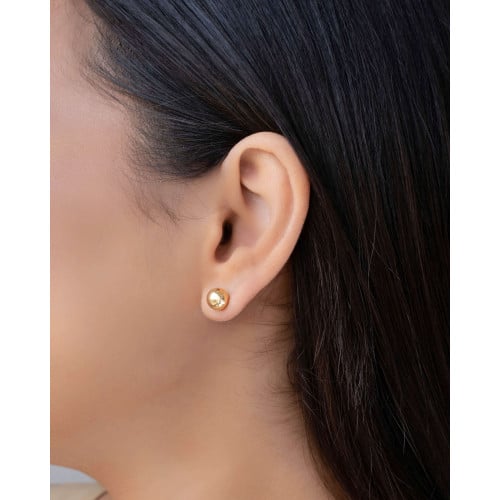 Brinco Bola 8 mm Banhado a Ouro 18K