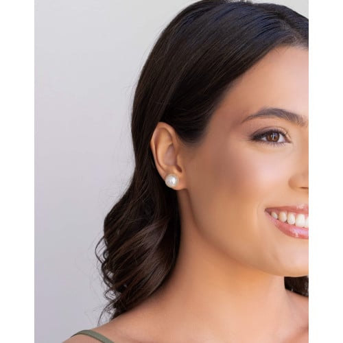 Brinco Pérola 12 mm Banhado a Ouro 18K
