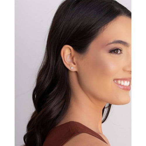 Brinco Infantil Ponto de Luz 4 mm Tarraxa Baby Banhado a Ouro 18K