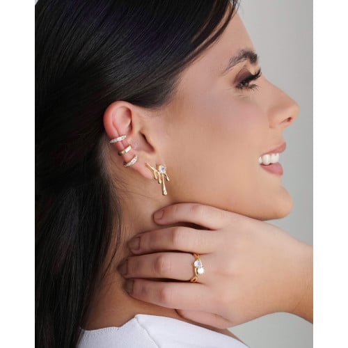 Piercing Filetes Cravação Inglesa Banhado a Ouro 18K
