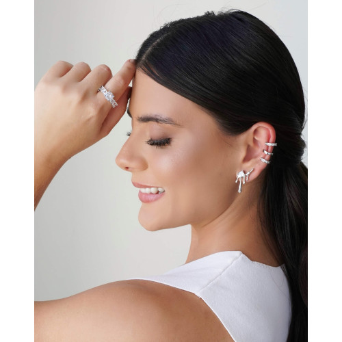 Piercing Filetes Cravação Inglesa Ródio Branco
