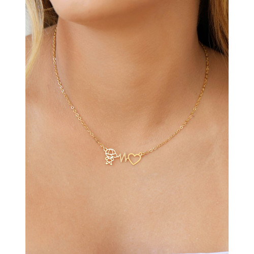 Gargantilha Elos Batimento Filho Banhado a Ouro 18K - 50 cm