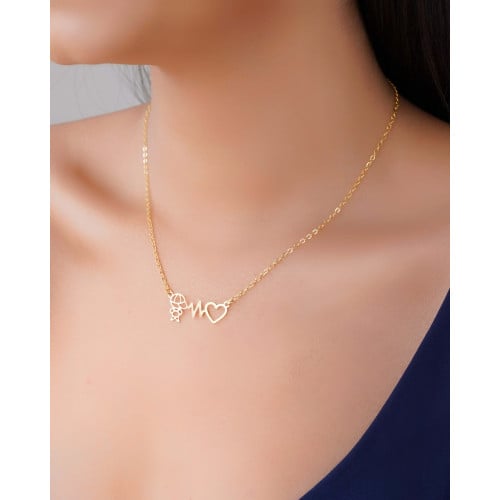 Gargantilha Elos Batimentos Filho Banhado a Ouro 18K - 40 cm