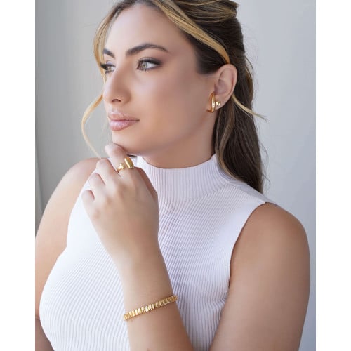 Ear Hook Tubo 4 mm Banhado a Ouro 18K