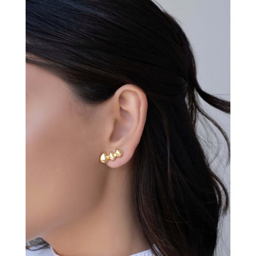 Ear Cuff Gotas Lisas Banhado a Ouro 18K