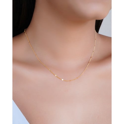 Choker Grumet Plaquinhas Banhado a Ouro 18K - 33 cm