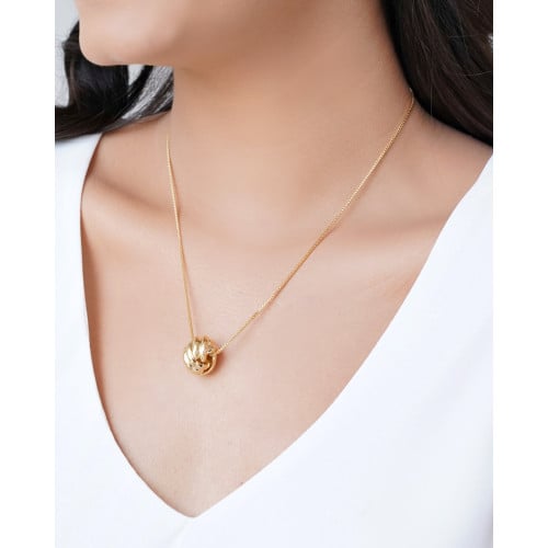 Gargantilha Veneziana Nó Liso Banhado a Ouro 18K - 45 cm