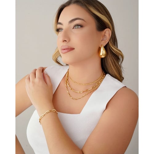 Choker Elos 5 mm Banhado a Ouro 18K