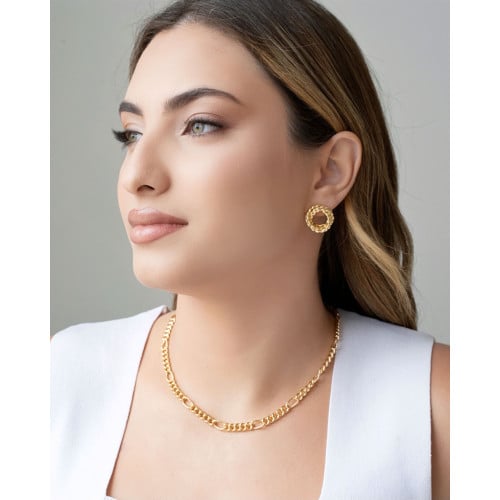 Brinco Torcido Entrelaçado 1.9 cm Banhado a Ouro 18K