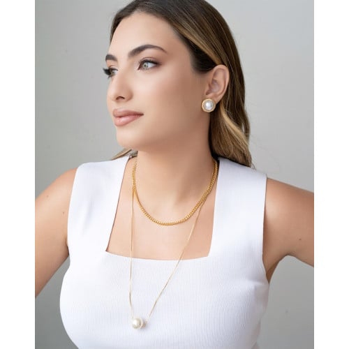 Gargantilha Grumet 4 mm Fecho Mosquetão Banhado a Ouro 18K - 40 cm