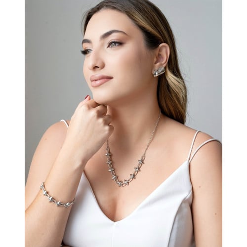 Pulseira Elos Spike Ródio Branco