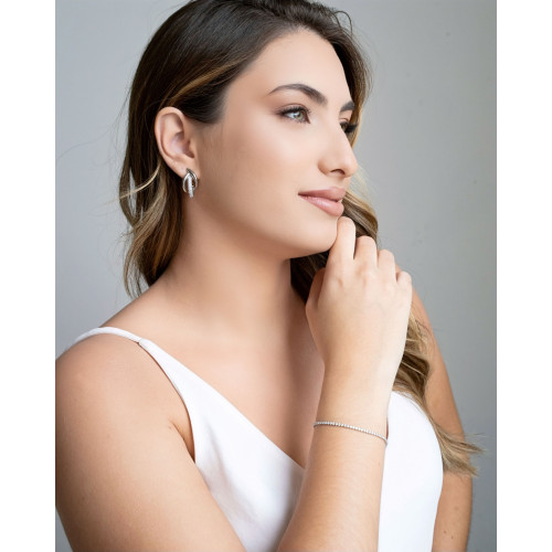 Pulseira Riviera Cristal 1.7 mm Ródio Branco