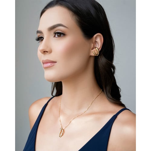 Gargantilha Veneziana Orgânico Vazado Banhado a Ouro 18K - 45 cm