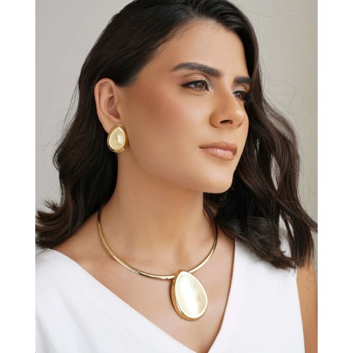 Conjunto Gota Fosca Banho Dourado