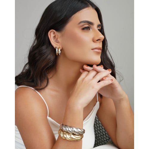 Bracelete Torcido Liso Banho Dourado