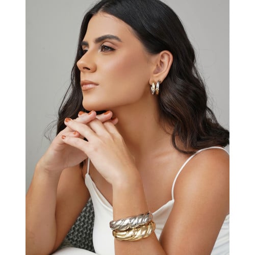 Bracelete Torcido Liso Banho Branco