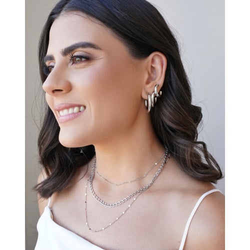 Choker Elos Nó Ródio Branco