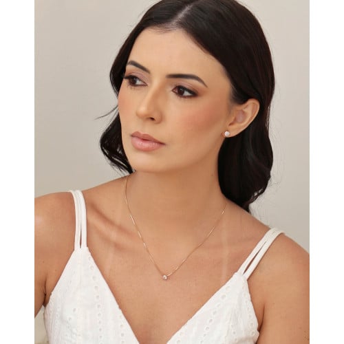 Gargantilha Veneziana Ponto de Luz Cristal 5 mm Banhado a Ouro 18K - 45 cm