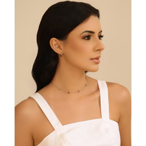 Brinco Argola Click Lisa 1.3 cm Ródio Branco