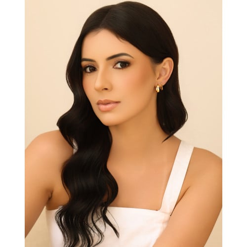 Brinco Argola Click Retangular Lisa 1.4 cm Banhado a Ouro 18K