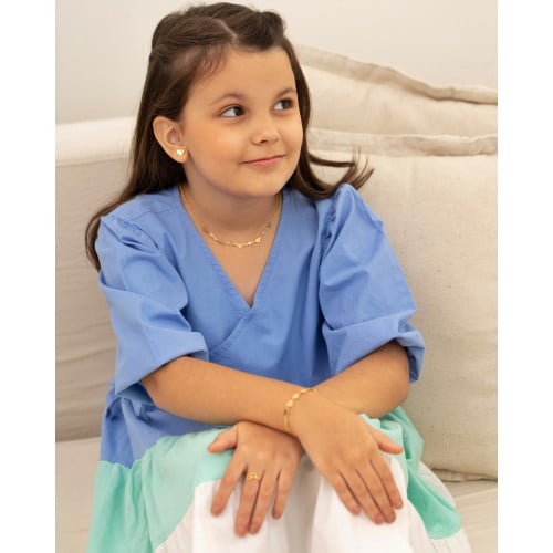 Anel Infantil Corações Vazados Tamanho 9 Banhado a Ouro 18K