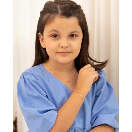 Brinco Infantil Mickey Liso Banhado a Ouro 18K