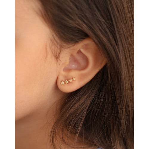 Ear Cuff Infantil Estrelas Banhado a Ouro 18K