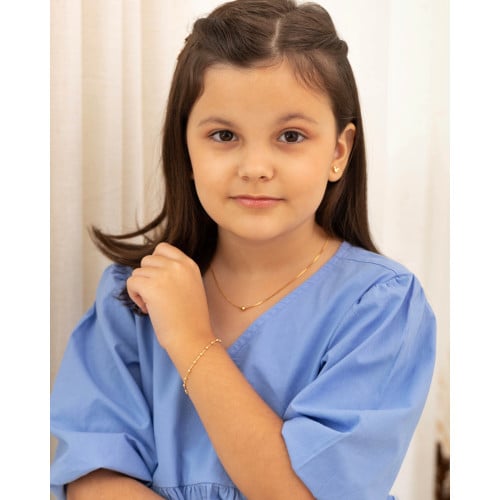 Gargantilha Infantil Veneziana Bolinha Lisa 4 mm Banhado a Ouro 18K